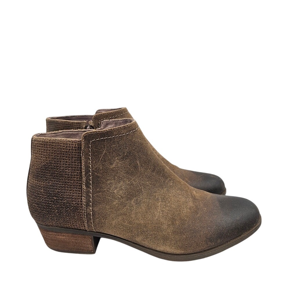 Rockport Vanna 2 Part Distressed Leather Suede Taupe Bootie Size 9.5